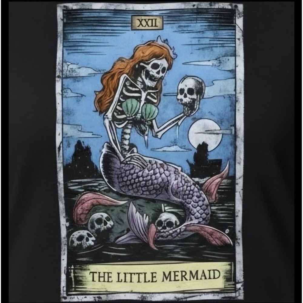 TORRID Skeleton Skull The Little Mermaid Oversized Tunic Tee NWT Size 1X‎